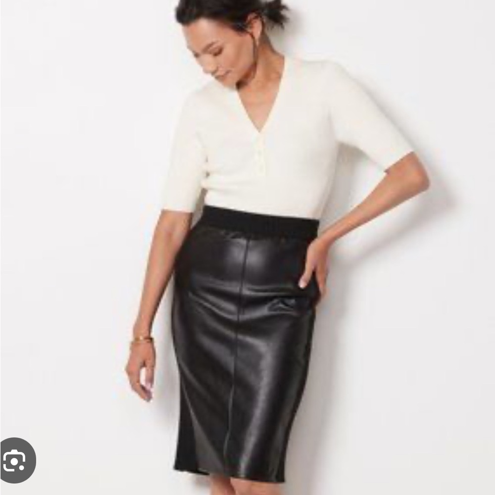Evereve Chelsea Skirt Pull On Faux Leather Straight Pencil Black Size M